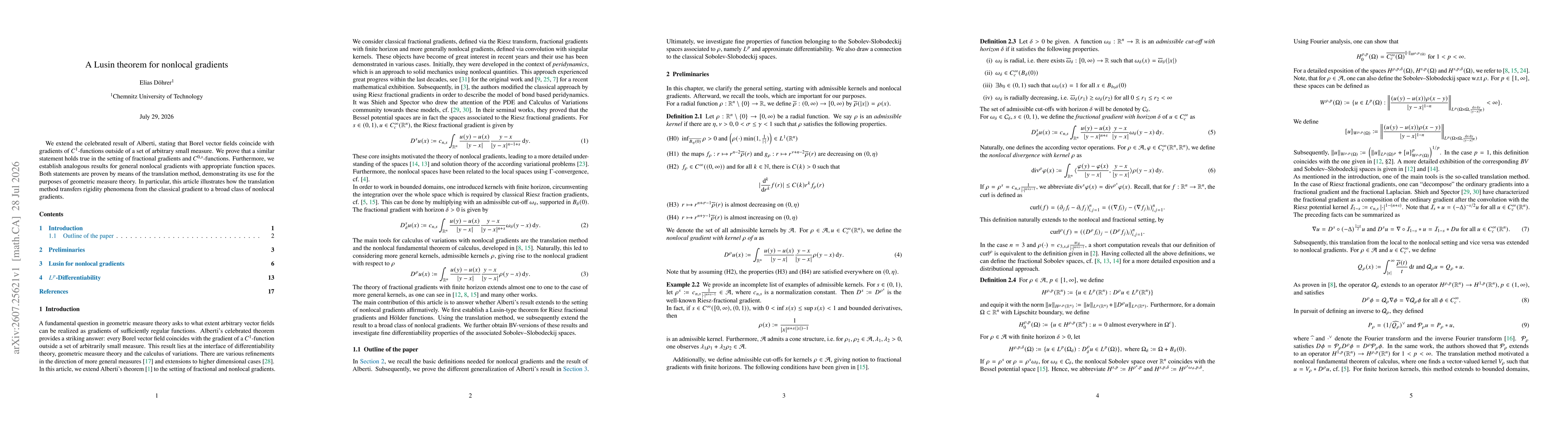 Thumbnail for A Lusin theorem for nonlocal gradients