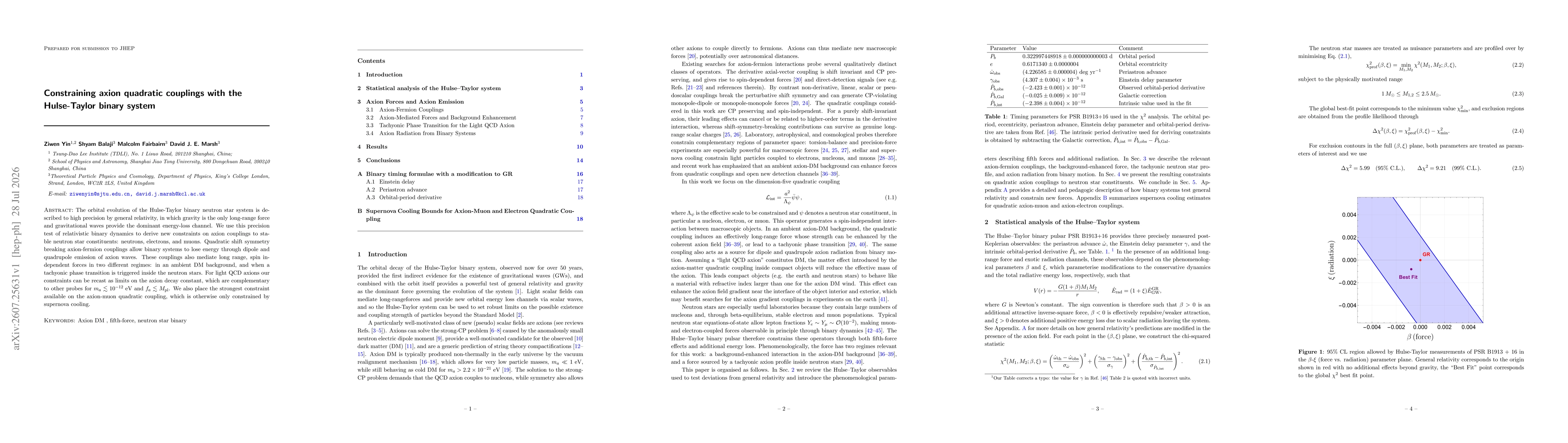 Thumbnail for Constraining axion quadratic couplings with the Hulse-Taylor binary system