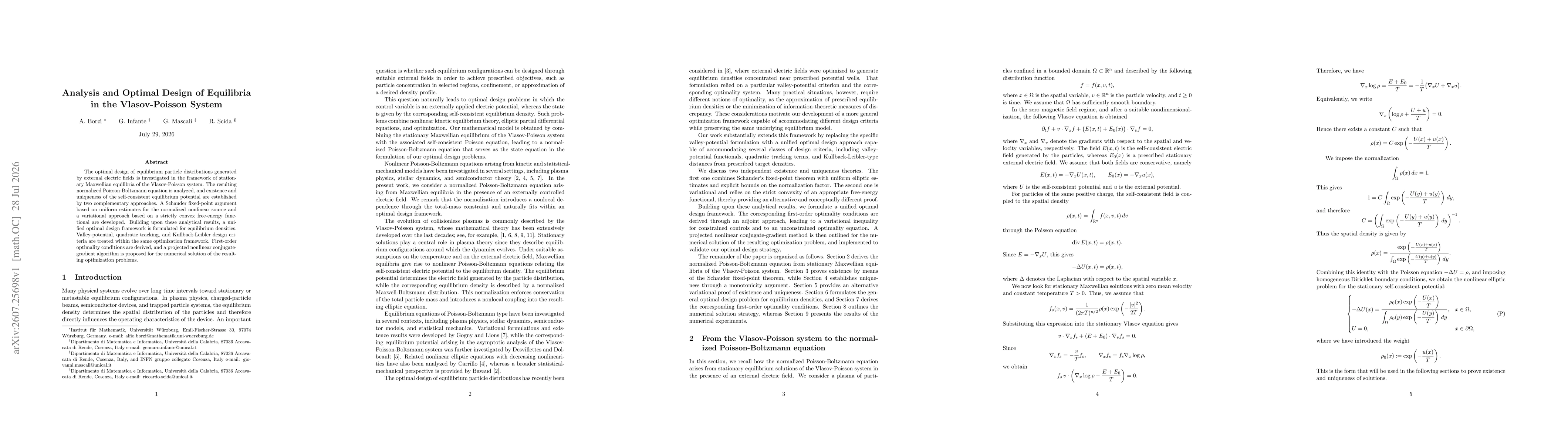 Thumbnail for Analysis and Optimal Design of Equilibria in the Vlasov-Poisson System