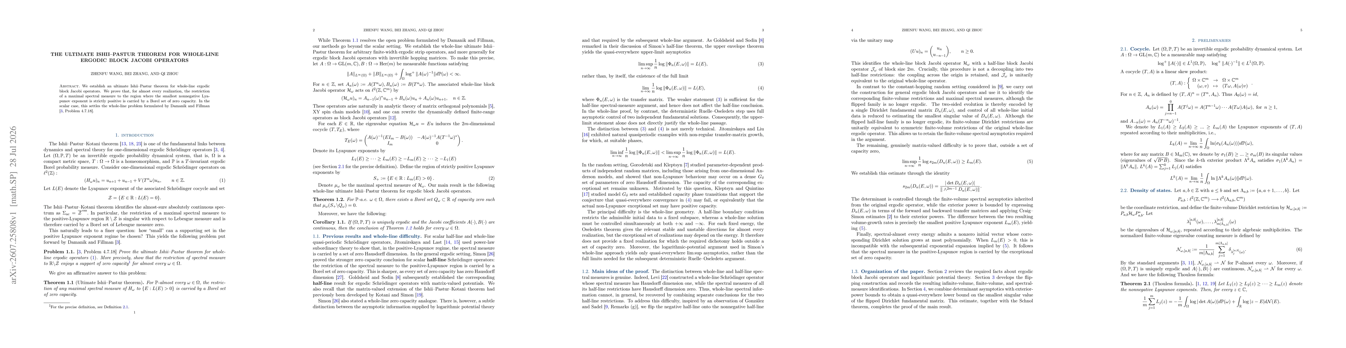 Thumbnail for The Ultimate Ishii-Pastur Theorem for Whole-Line Ergodic Block Jacobi Operators