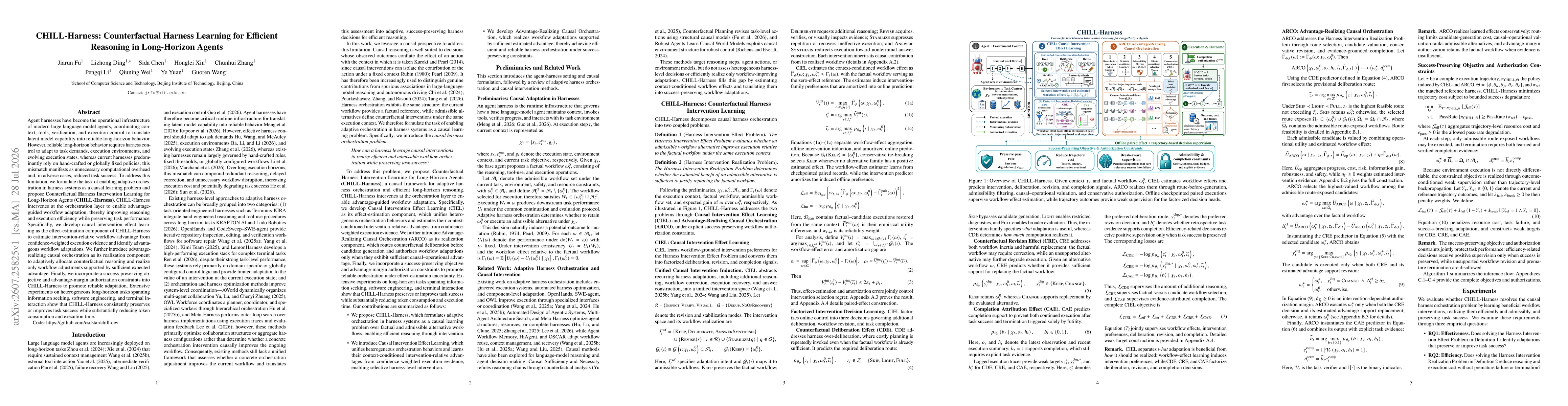Thumbnail for CHILL-Harness: Counterfactual Harness Learning for Efficient Reasoning in Long-Horizon Agents