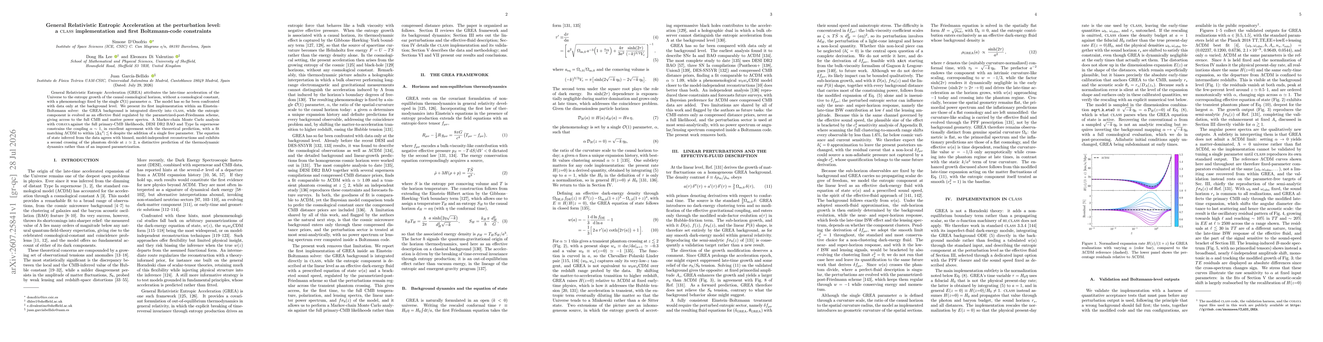 Thumbnail for General Relativistic Entropic Acceleration at the perturbation level: a CLASS implementation and first Boltzmann-code constraints