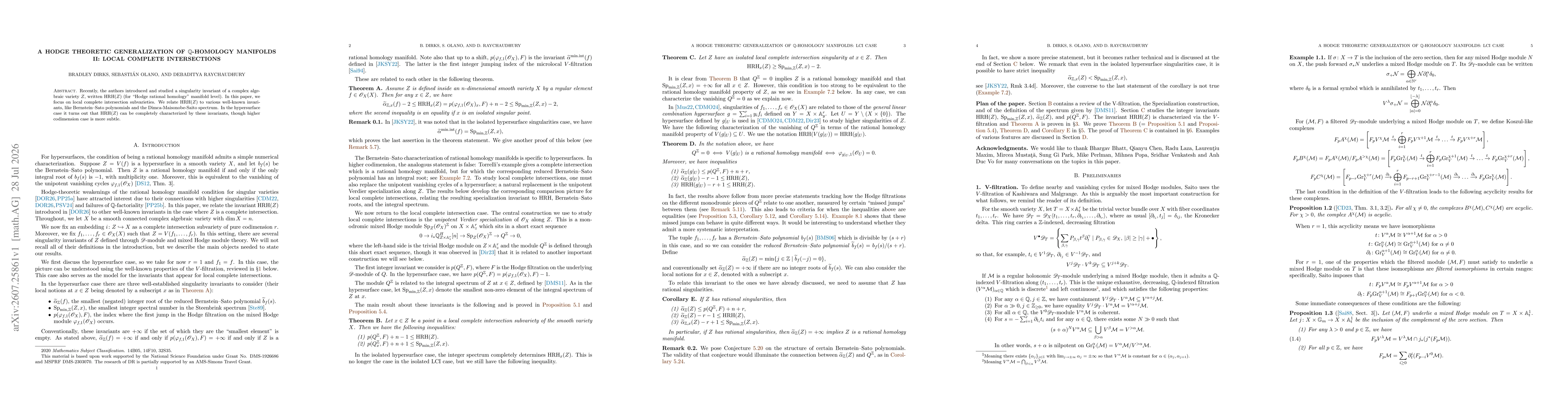 Thumbnail for A Hodge Theoretic Generalization of $\mathbb{Q}$-Homology Manifolds II: Local Complete Intersections