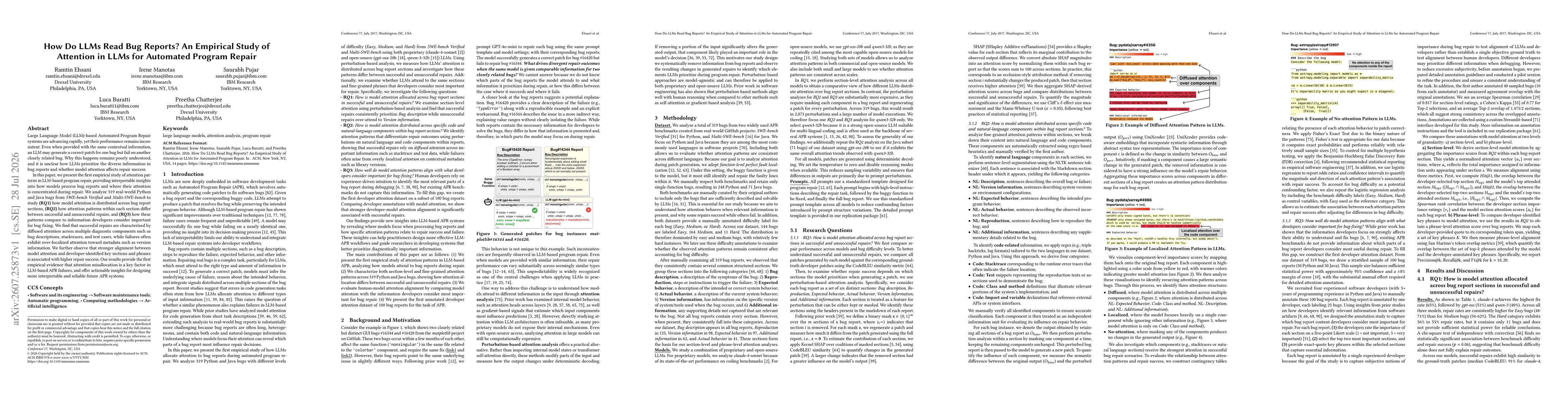 Thumbnail for How Do LLMs Read Bug Reports? An Empirical Study of Attention in LLMs for Automated Program Repair