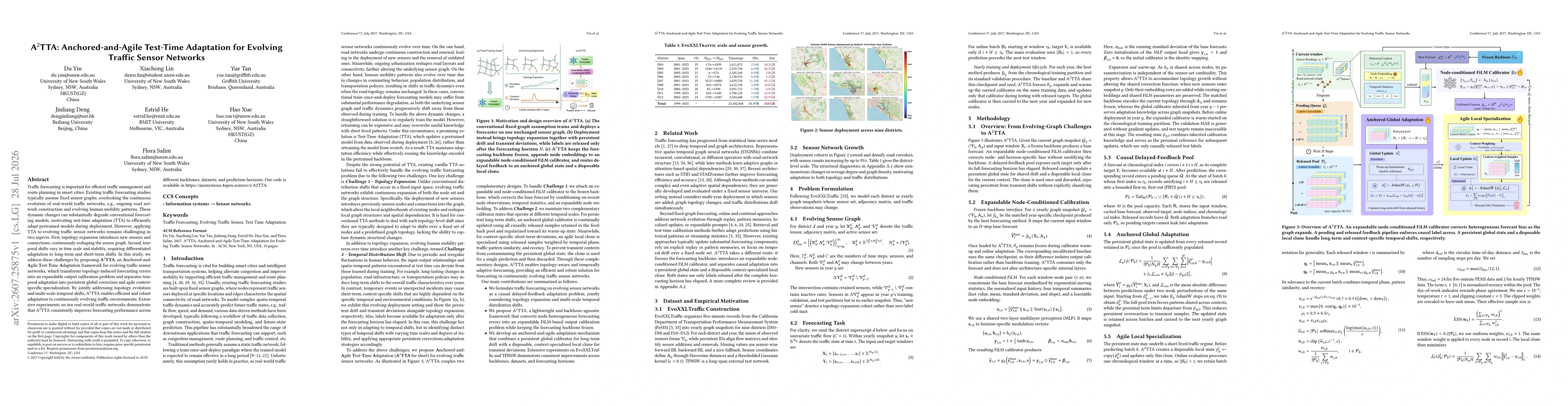 Thumbnail for A2TTA: Anchored-and-Agile Test-Time Adaptation for Evolving Traffic Sensor Networks
