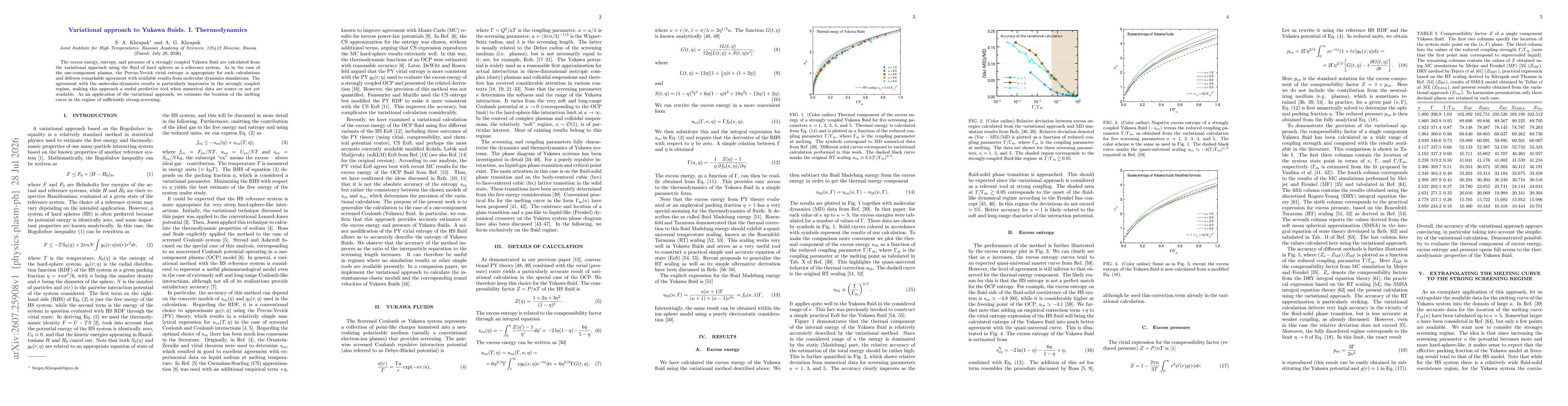 Thumbnail for Variational approach to Yukawa fluids. I. Thermodynamics