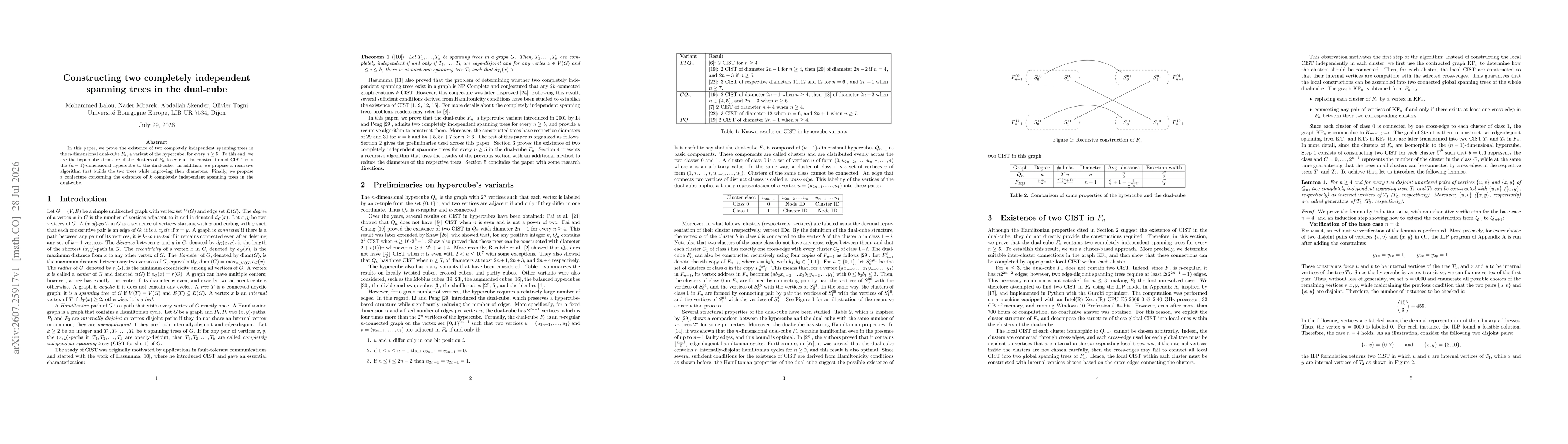 Thumbnail for Constructing two completely independent spanning trees in the dual-cube