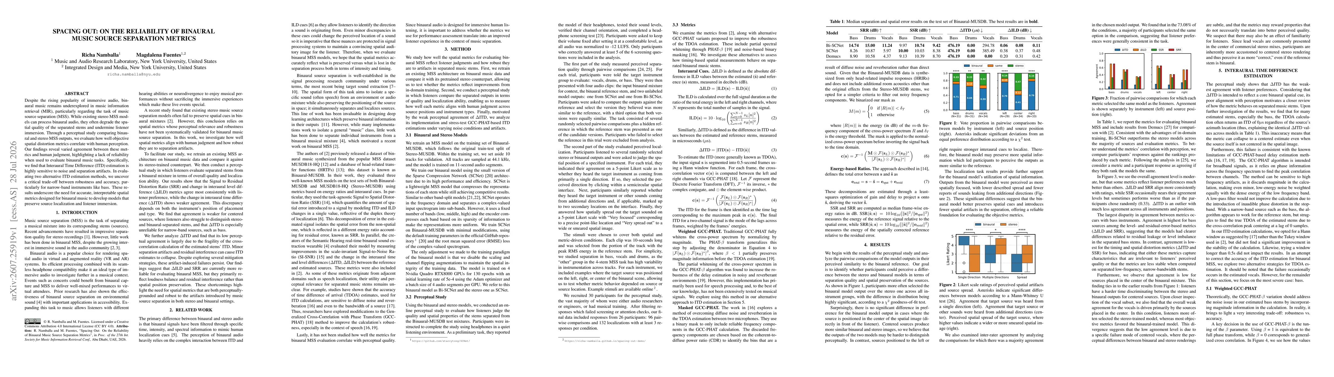 Thumbnail for Spacing Out: On the Reliability of Binaural Music Source Separation Metrics