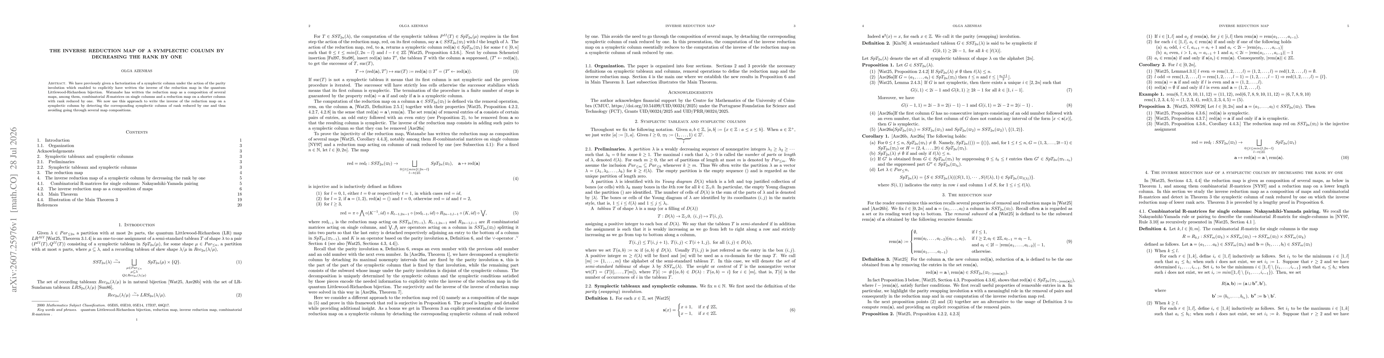 Thumbnail for The inverse reduction map of a symplectic column by decreasing the rank by one