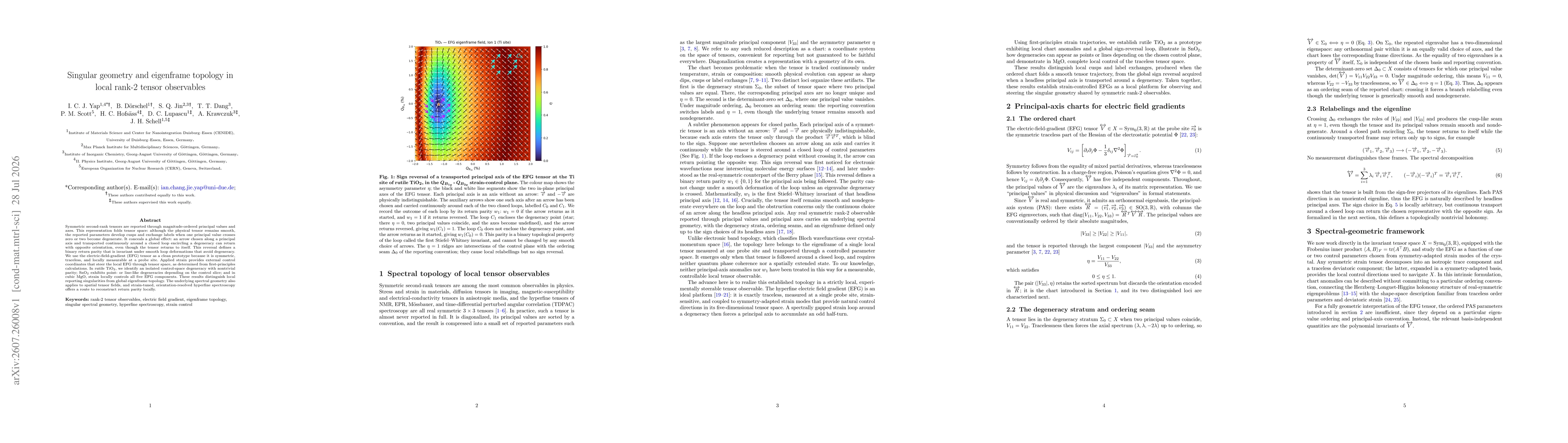 Thumbnail for Singular geometry and eigenframe topology in local rank-2 tensor observables