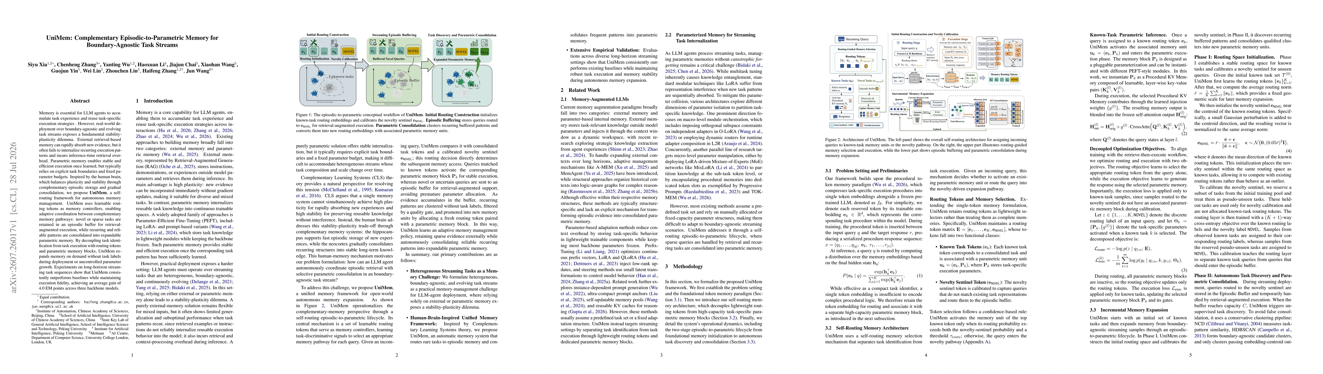 Thumbnail for UniMem: Complementary Episodic-to-Parametric Memory for Boundary-Agnostic Task Streams