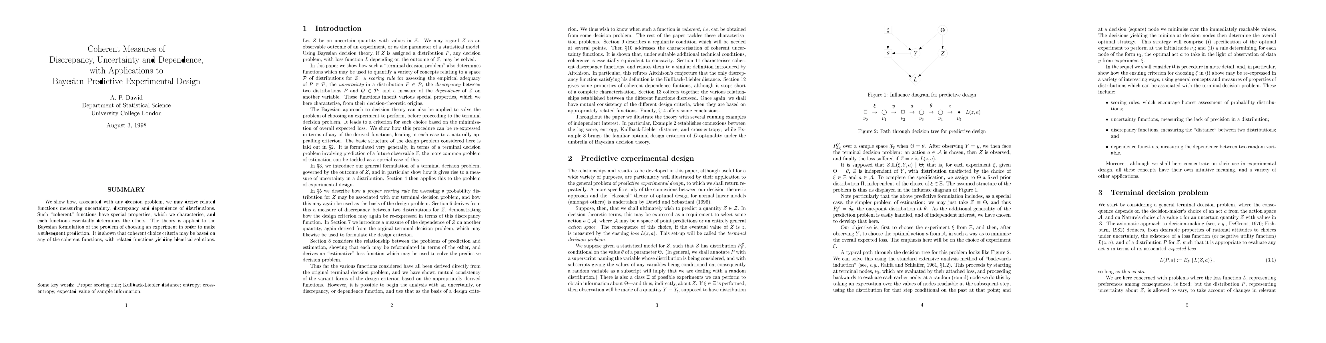 Thumbnail for Coherent Measures of Discrepancy, Uncertainty and Dependence, with Applications to Bayesian Predictive Experimental Design