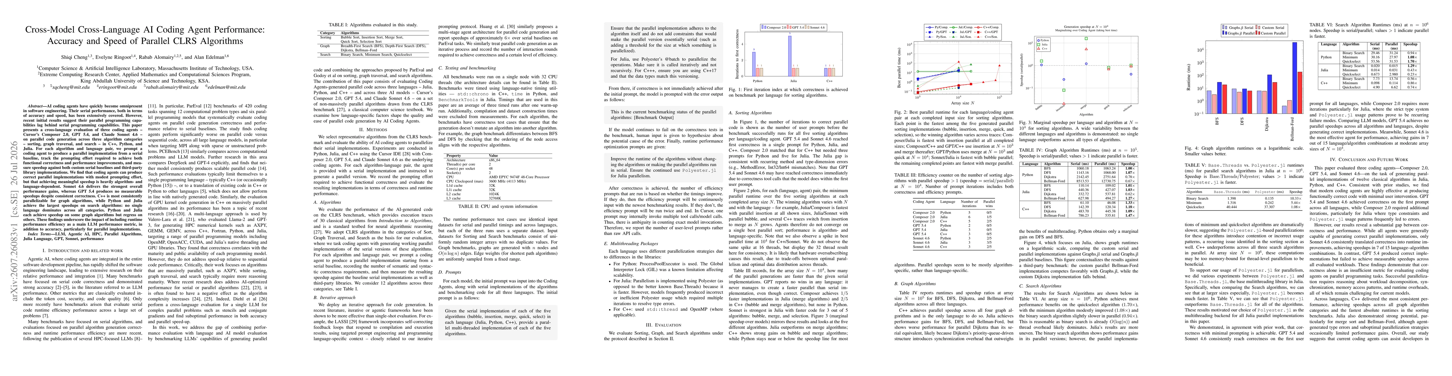 Thumbnail for Cross-Model Cross-Language AI Coding Agent Performance: Accuracy and Speed of Parallel CLRS Algorithms