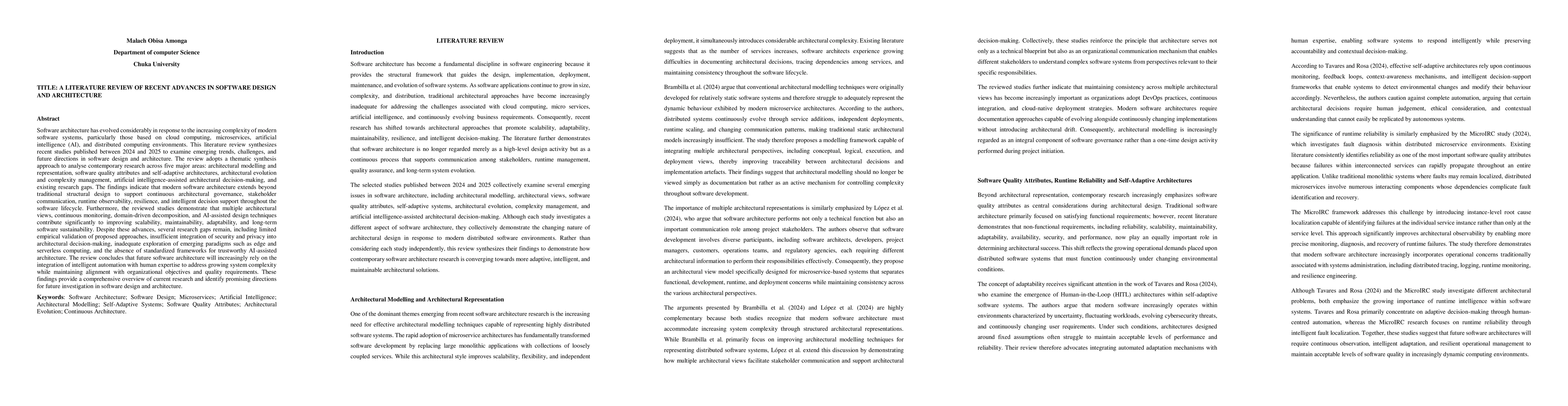 Thumbnail for A literature review of recent advances in software design and architecture