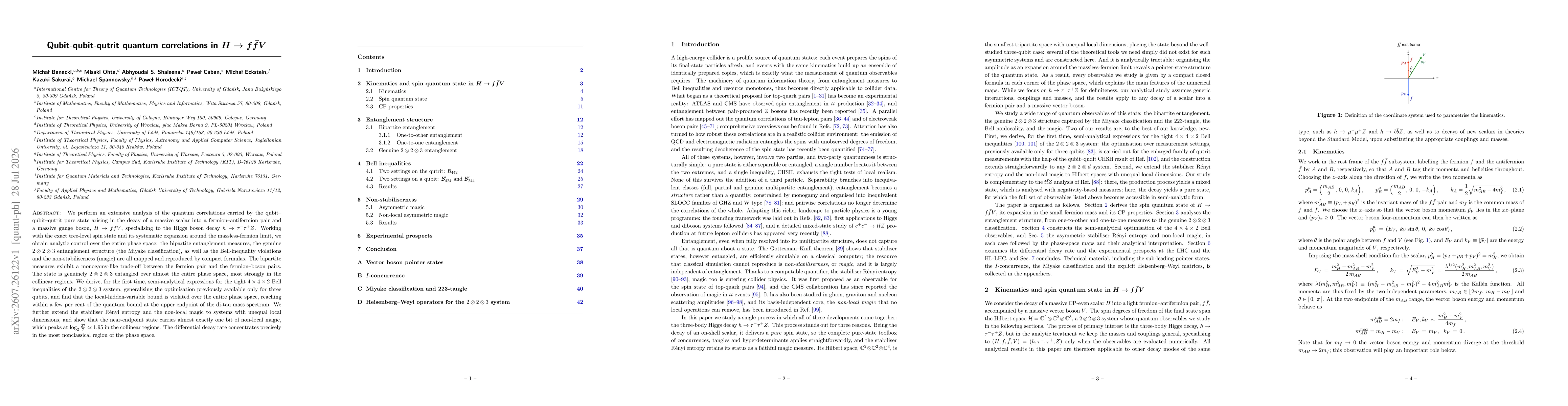 Thumbnail for Qubit-qubit-qutrit quantum correlations in $H \to f \bar f V$
