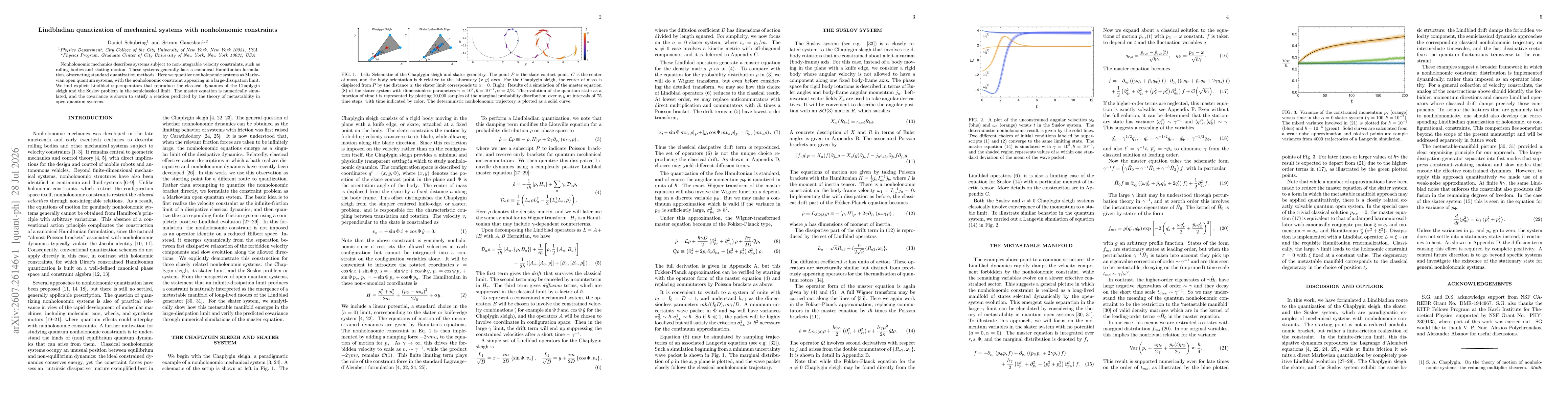 Thumbnail for Lindbladian quantization of mechanical systems with nonholonomic constraints