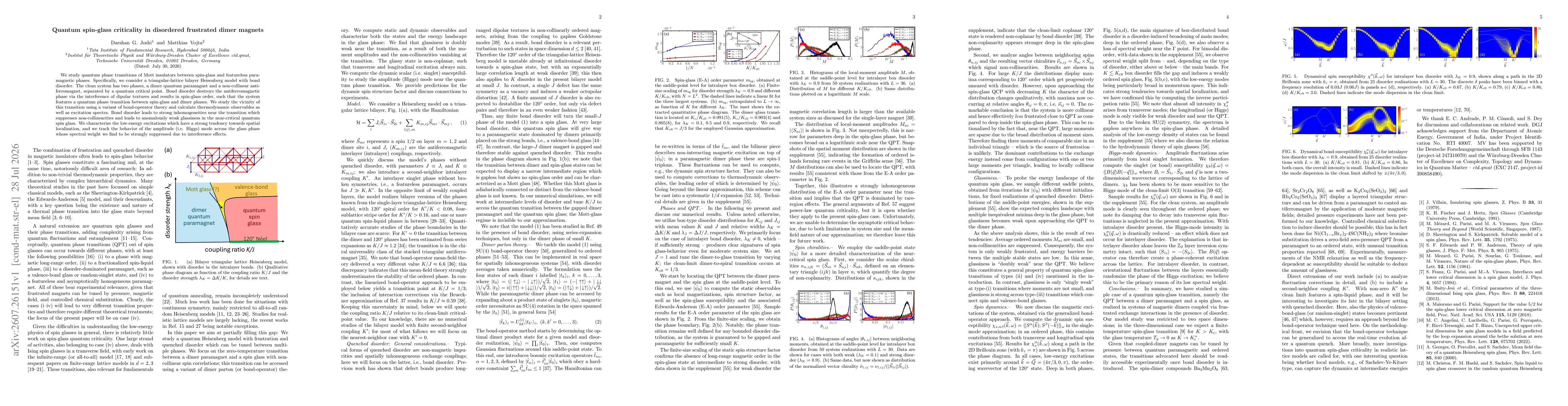 Thumbnail for Quantum spin-glass criticality in disordered frustrated dimer magnets