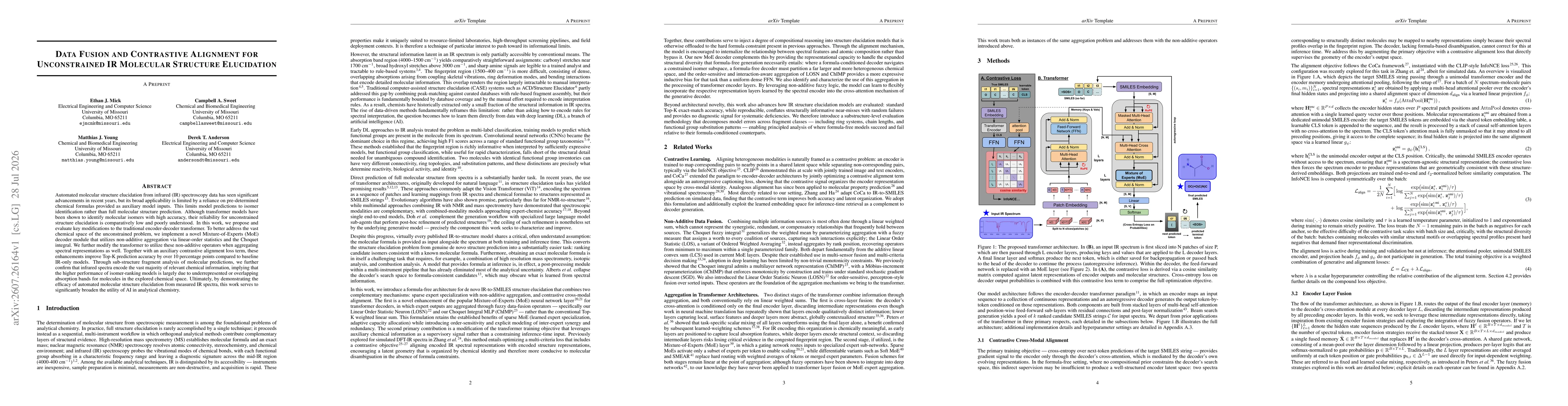 Thumbnail for Data Fusion and Contrastive Alignment for Unconstrained IR Molecular Structure Elucidation