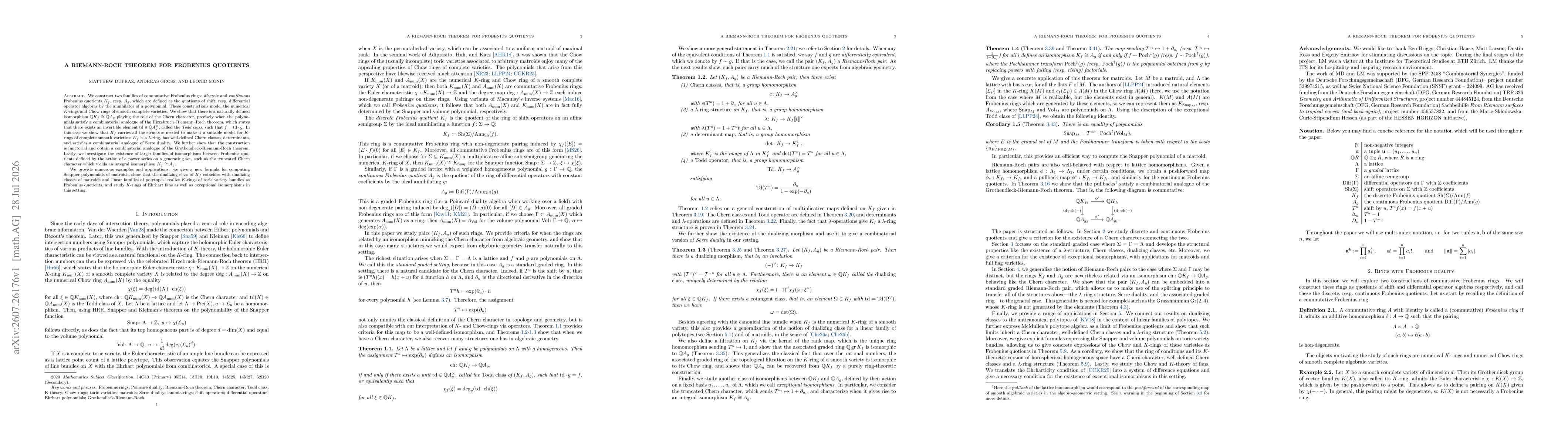 Thumbnail for A Riemann-Roch theorem for Frobenius quotients