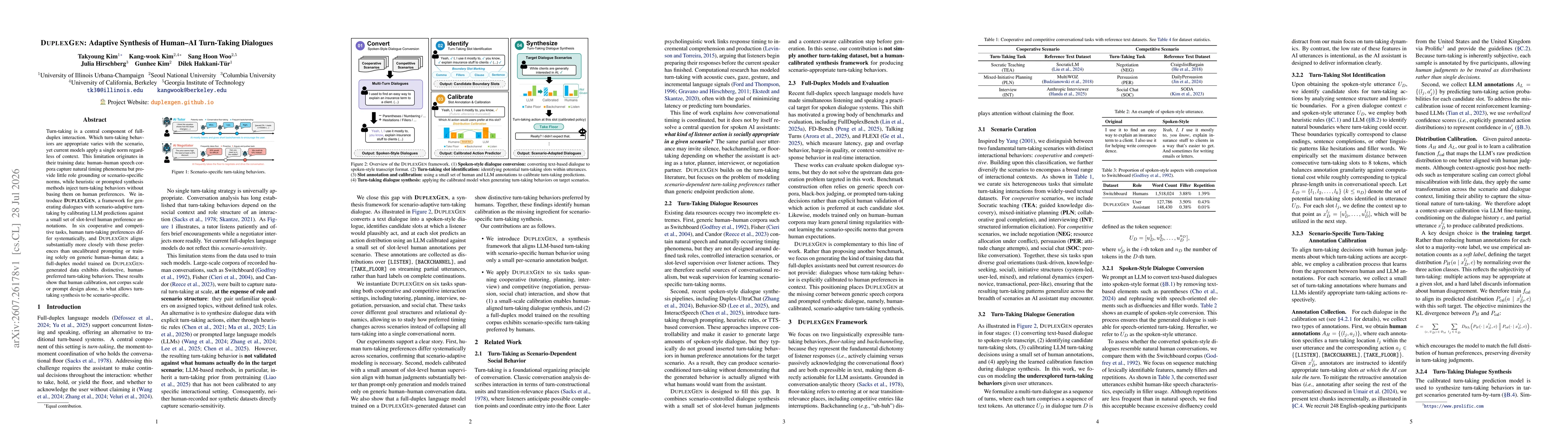 Thumbnail for DuplexGen: Adaptive Synthesis of Human-AI Turn-Taking Dialogues