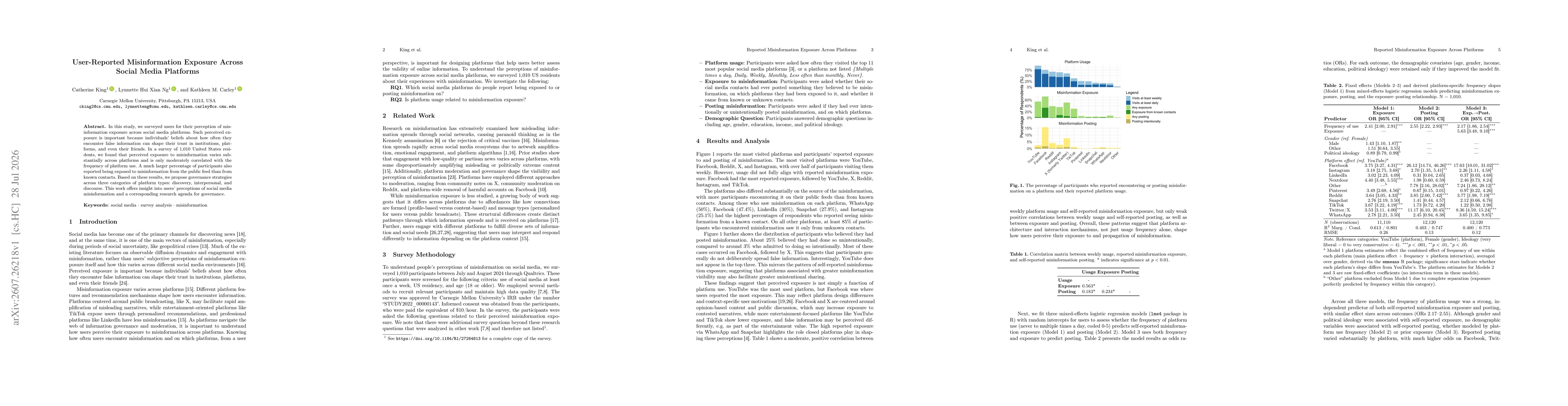 Thumbnail for User-Reported Misinformation Exposure Across Social Media Platforms
