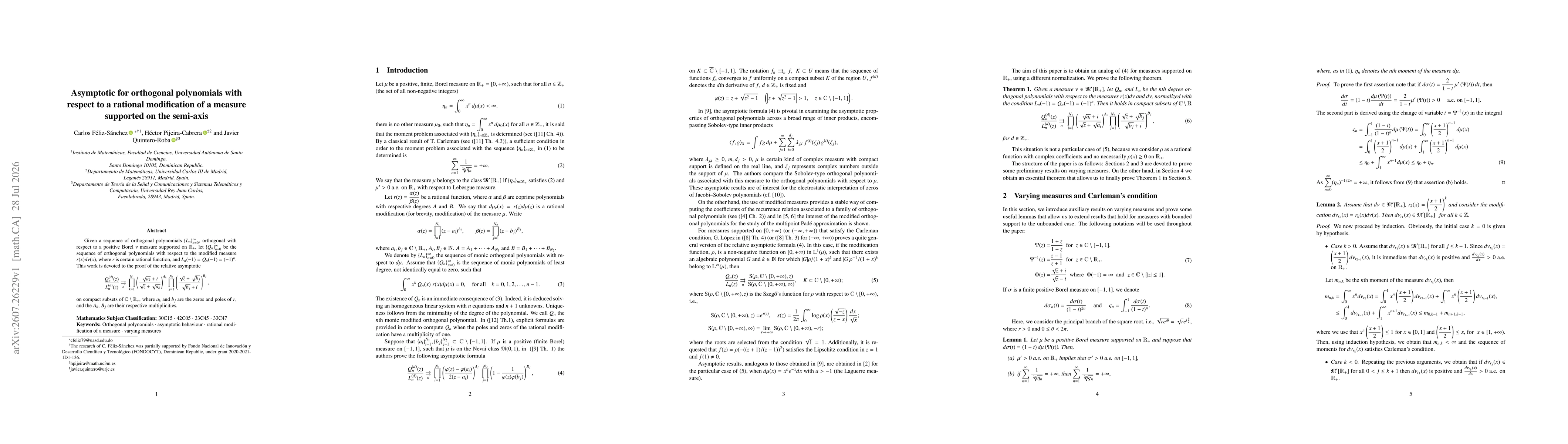 Thumbnail for Asymptotic for orthogonal polynomials with respect to a rational modification of a measure supported on the semi-axis