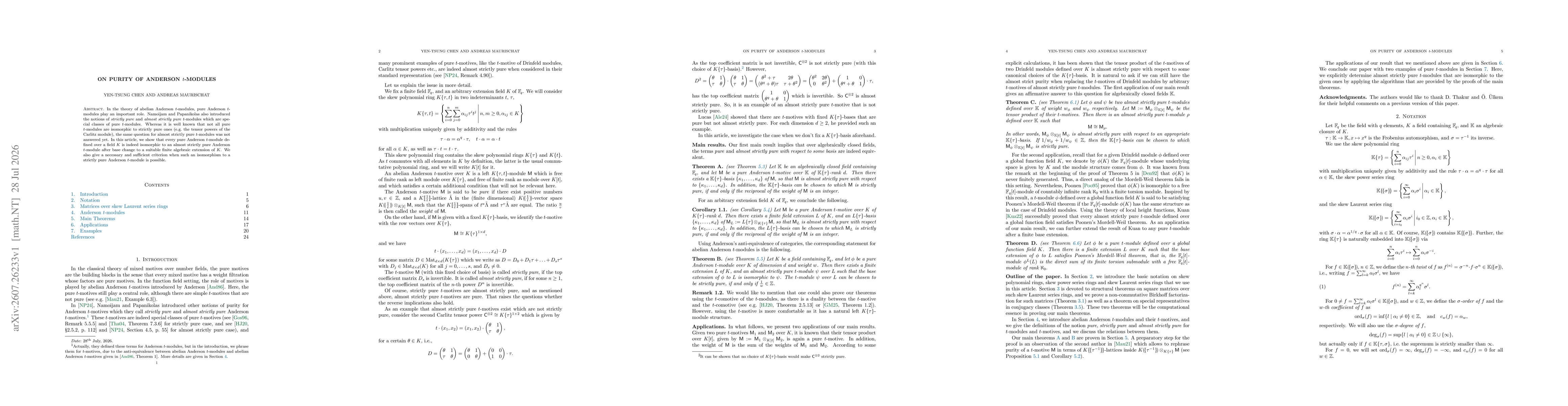 Thumbnail for On purity of Anderson t-modules