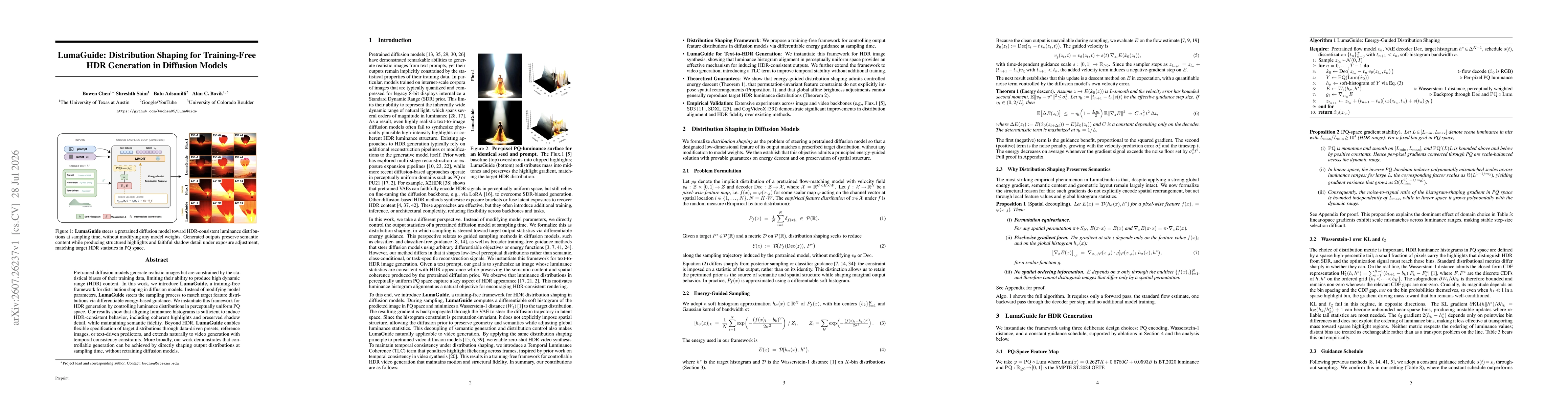 Thumbnail for LumaGuide: Distribution Shaping for Training-Free HDR Generation in Diffusion Models