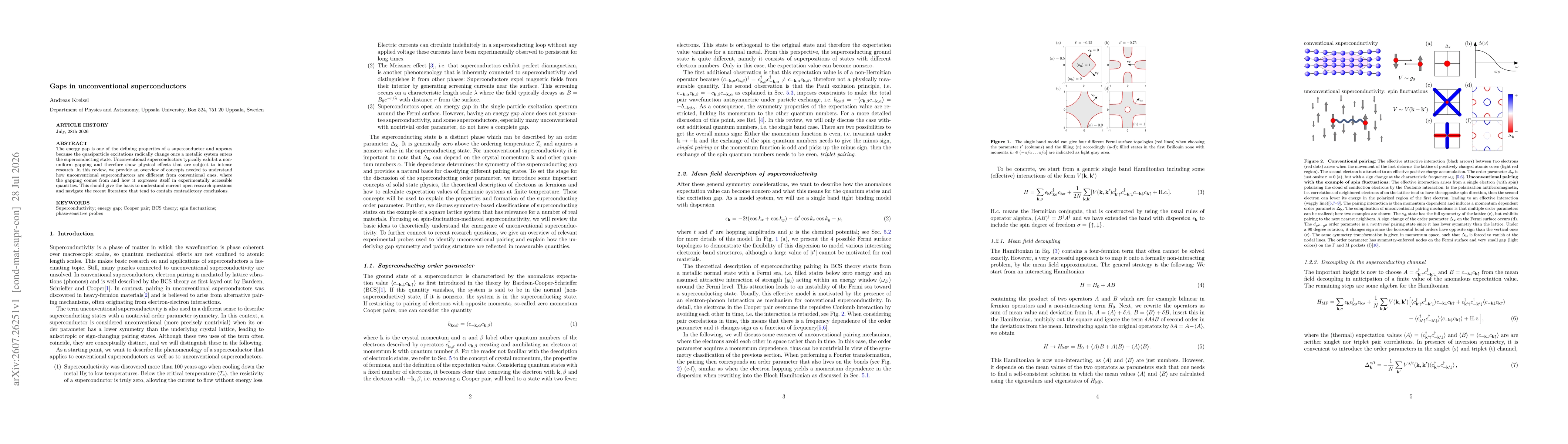 Thumbnail for Gaps in unconventional superconductors