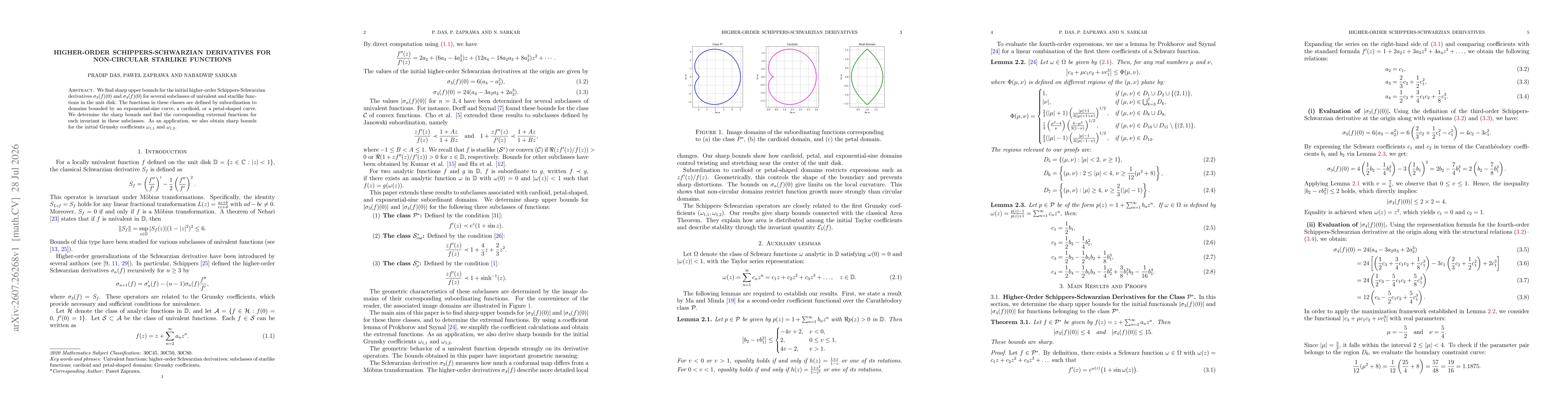 Thumbnail for Higher-Order Schippers-Schwarzian Derivatives for Non-Circular Starlike Functions