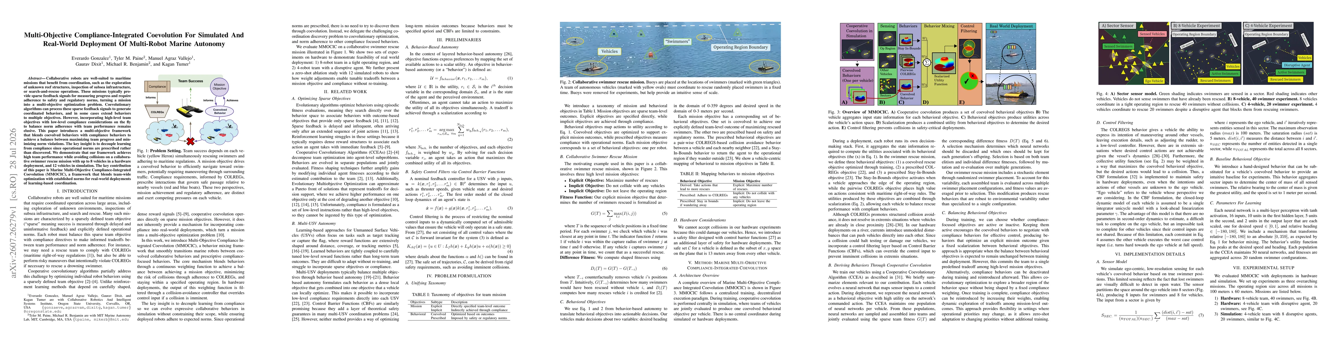 Thumbnail for Multi-Objective Compliance-Integrated Coevolution For Simulated And Real-World Deployment Of Multi-Robot Marine Autonomy