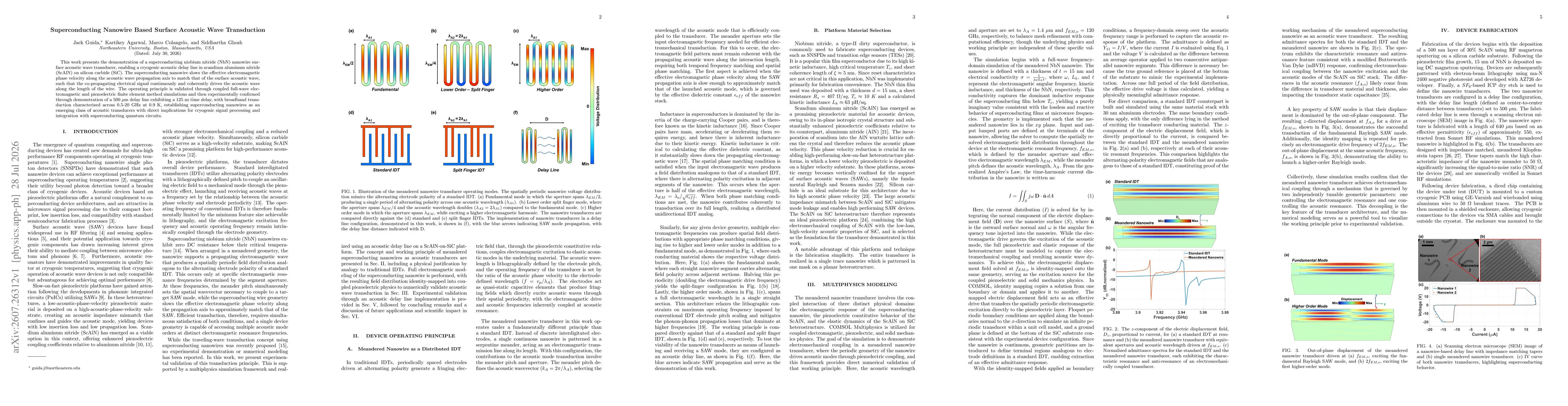 Thumbnail for Superconducting Nanowire Based Surface Acoustic Wave Transduction
