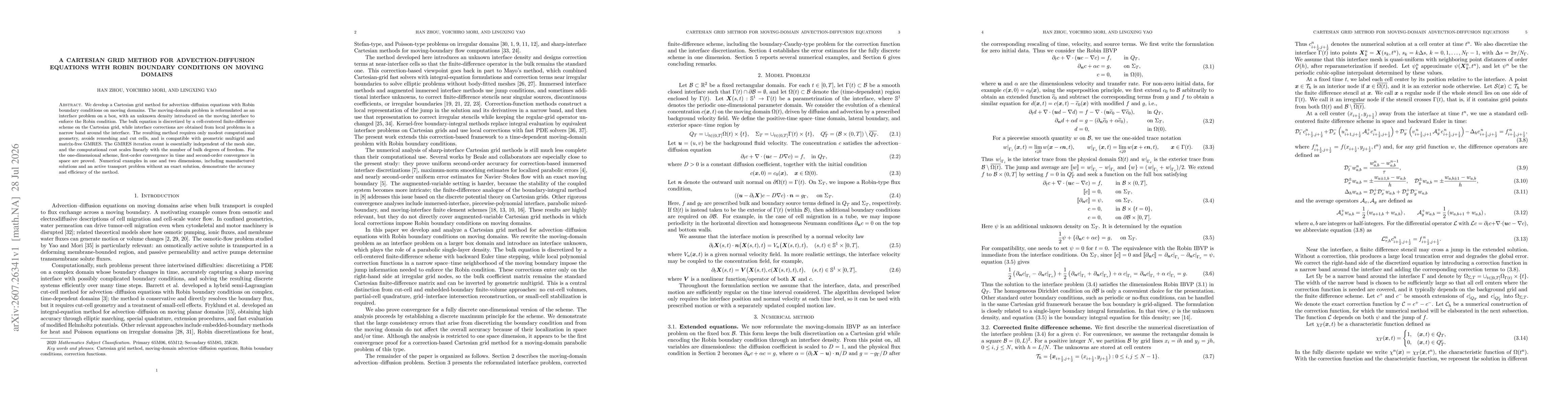 Thumbnail for A Cartesian Grid Method for Advection-Diffusion Equations with Robin Boundary Conditions on Moving Domains