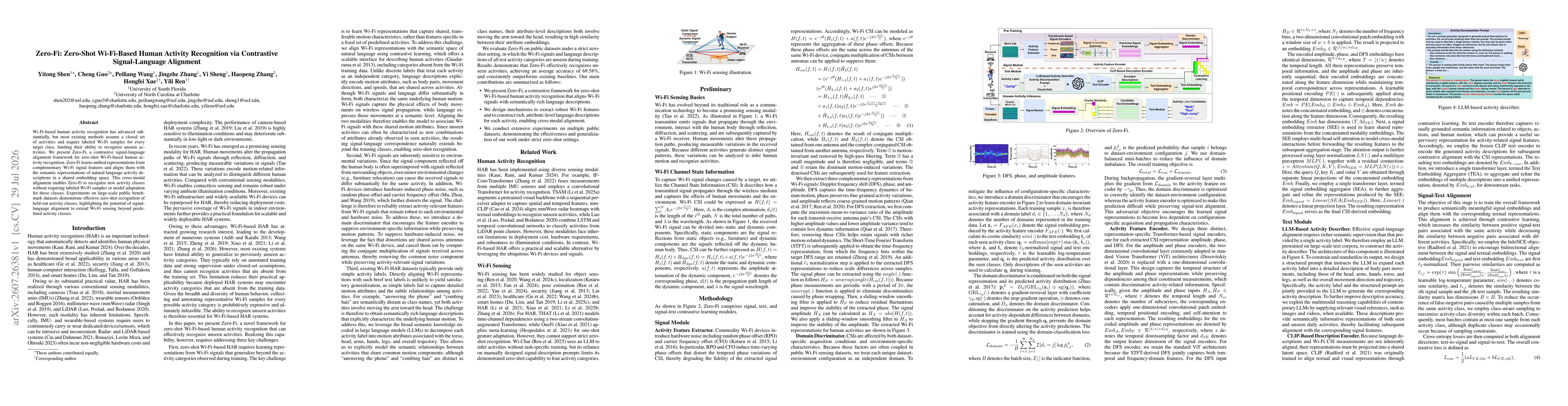 Thumbnail for Zero-Fi: Zero-Shot Wi-Fi-Based Human Activity Recognition via Contrastive Signal-Language Alignment