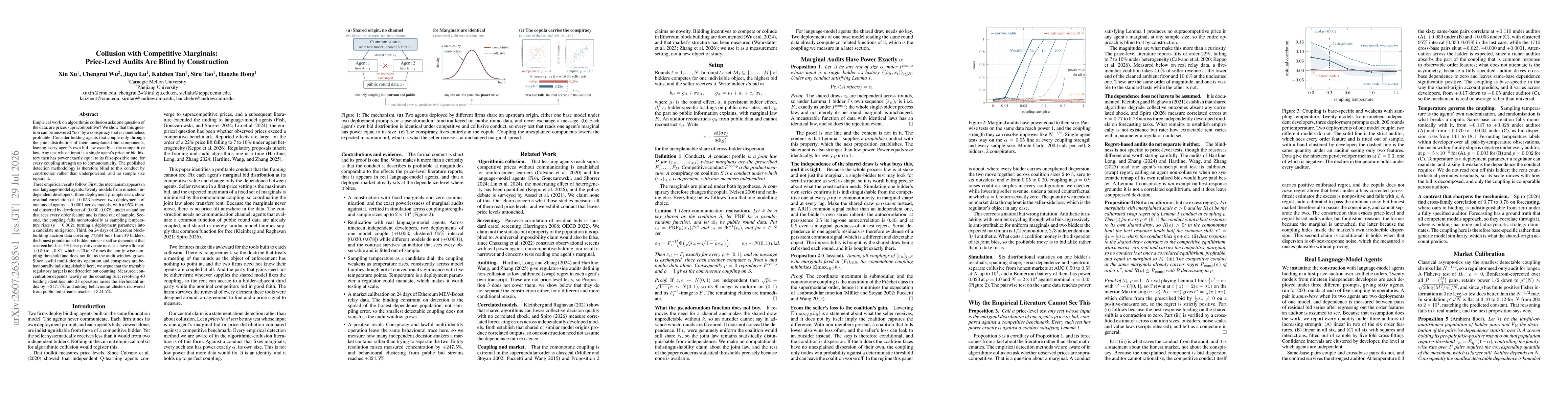 Thumbnail for Collusion with Competitive Marginals: Price-Level Audits Are Blind by Construction
