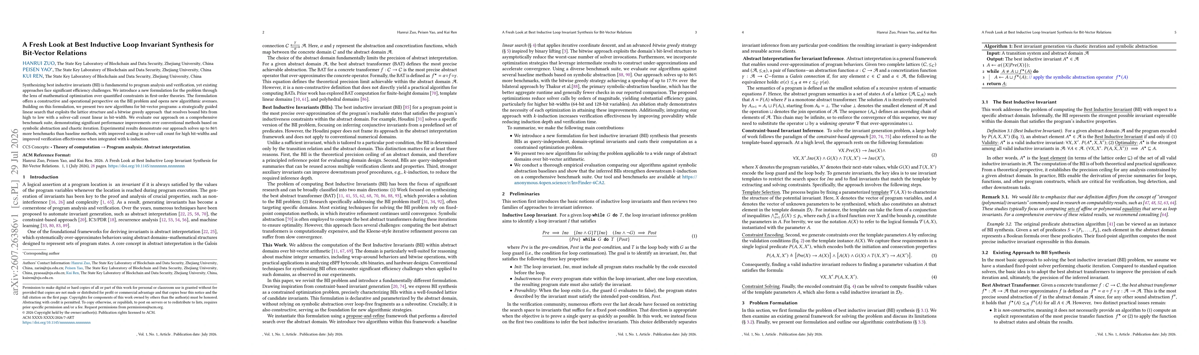 Thumbnail for A Fresh Look at Best Inductive Loop Invariant Synthesis for Bit-Vector Relations