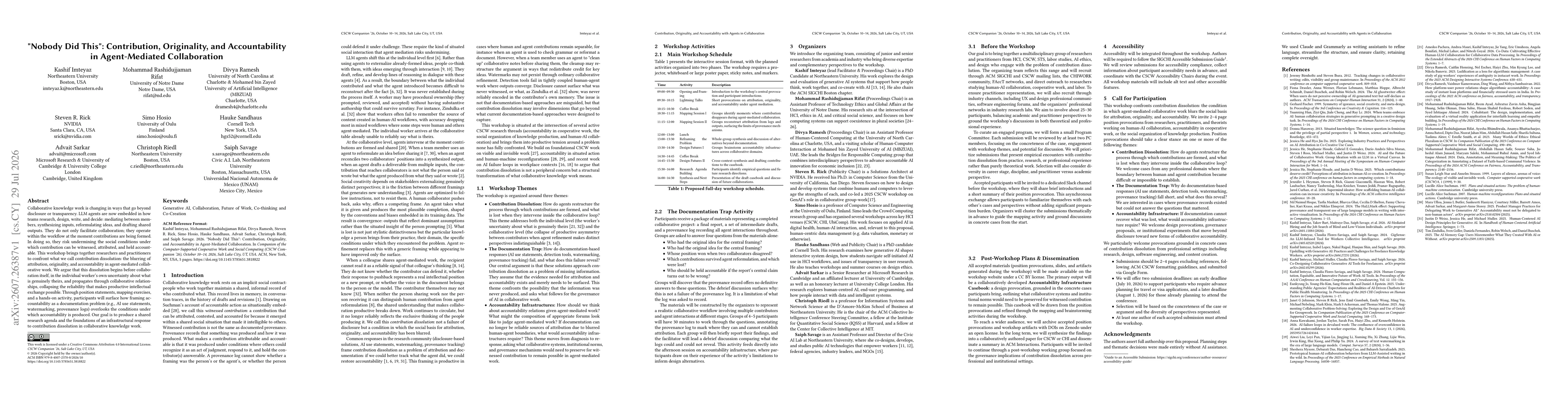 Thumbnail for "Nobody Did This": Contribution, Originality, and Accountability in Agent-Mediated Collaboration
