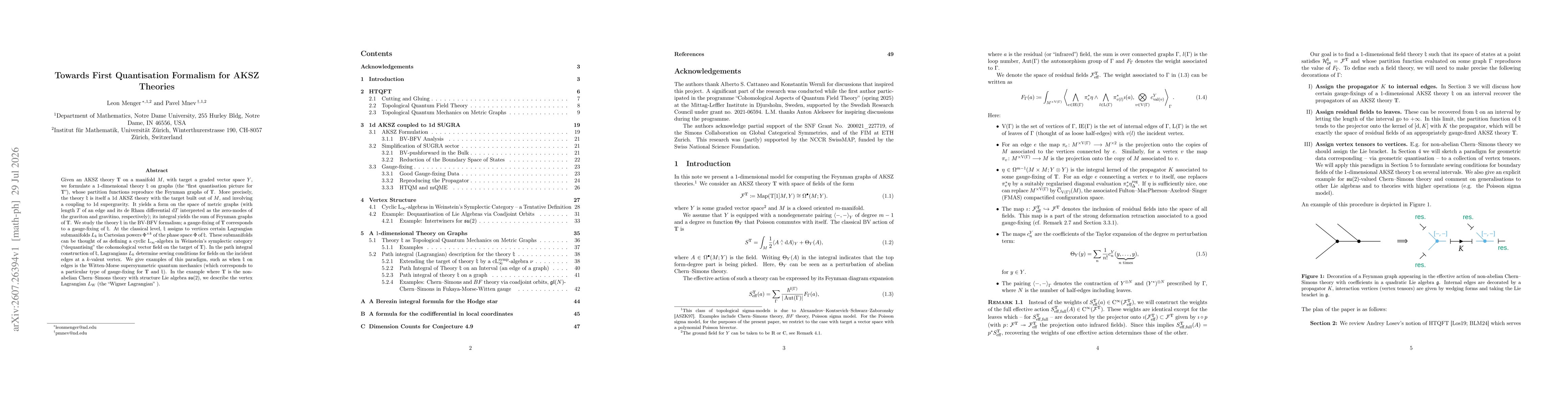 Thumbnail for Towards First Quantisation Formalism for AKSZ Theories