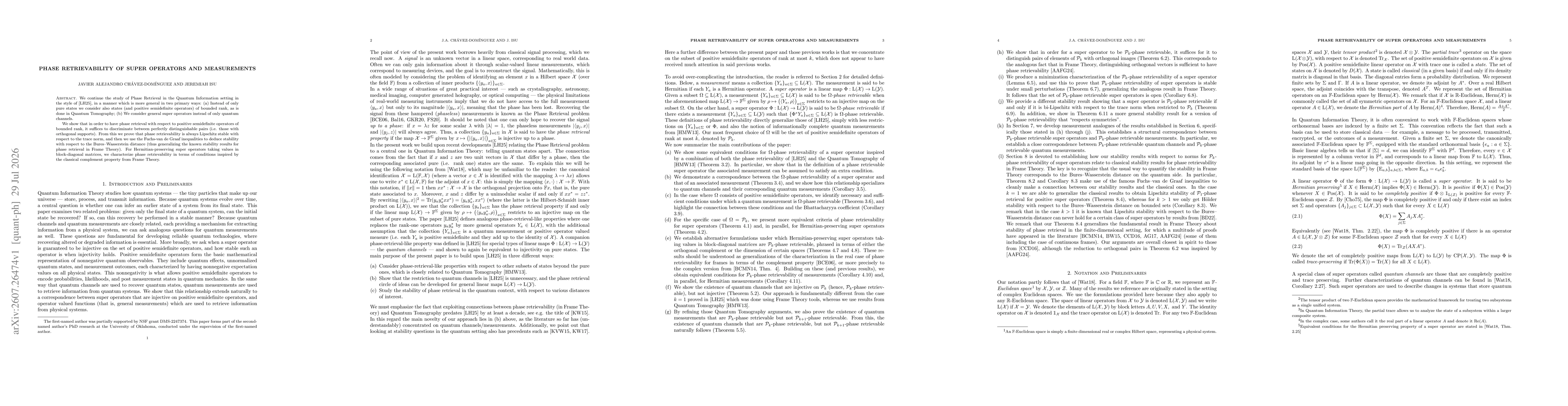 Thumbnail for Phase Retrievability of Super Operators and Measurements