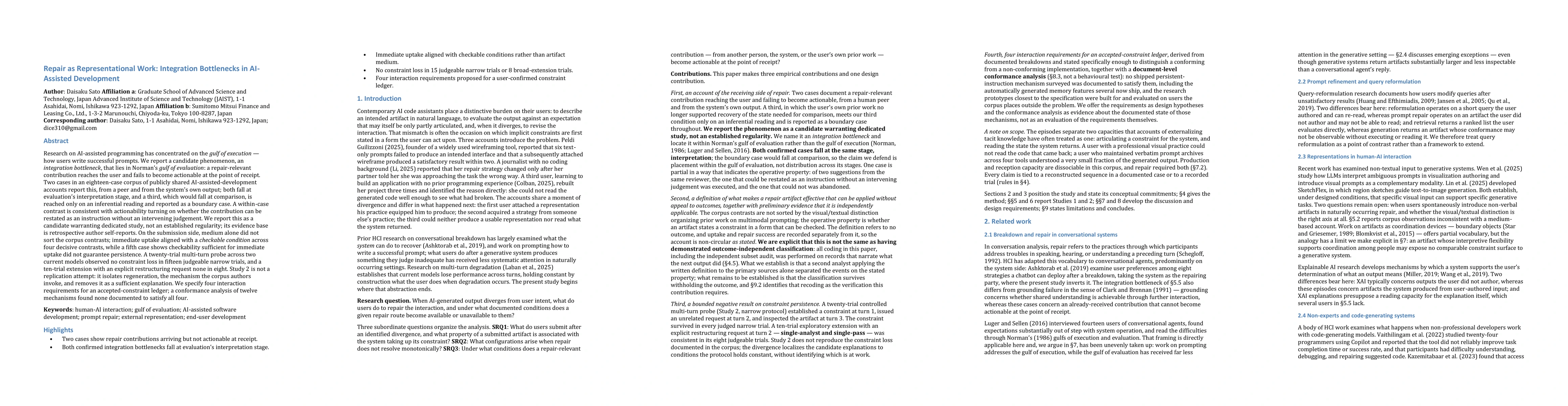 Thumbnail for Repair as Representational Work: Integration Bottlenecks in AI-Assisted Development