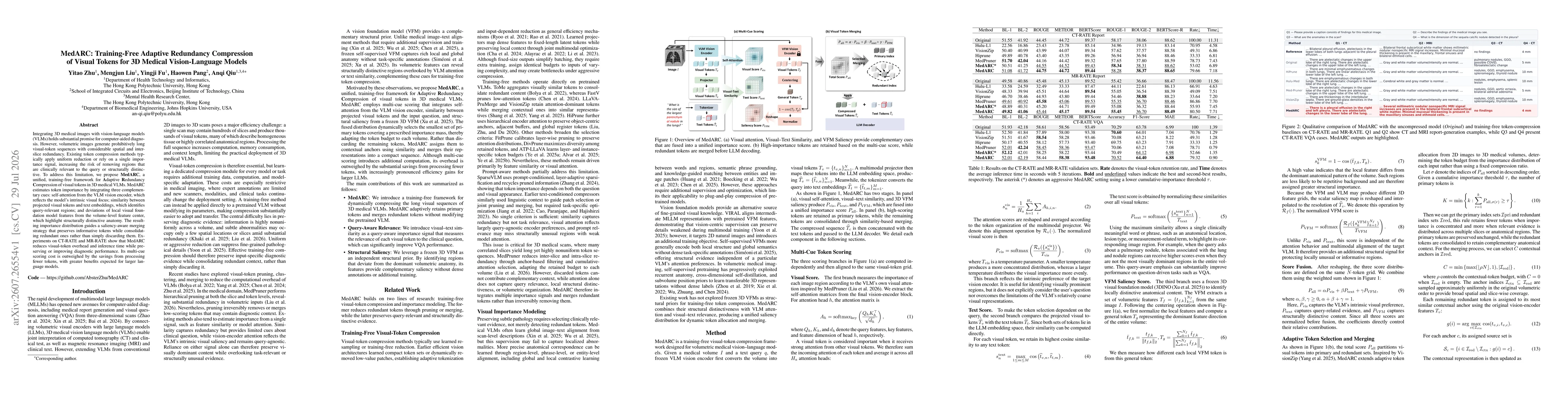 Thumbnail for MedARC: Training-Free Adaptive Redundancy Compression of Visual Tokens for 3D Medical Vision-Language Models