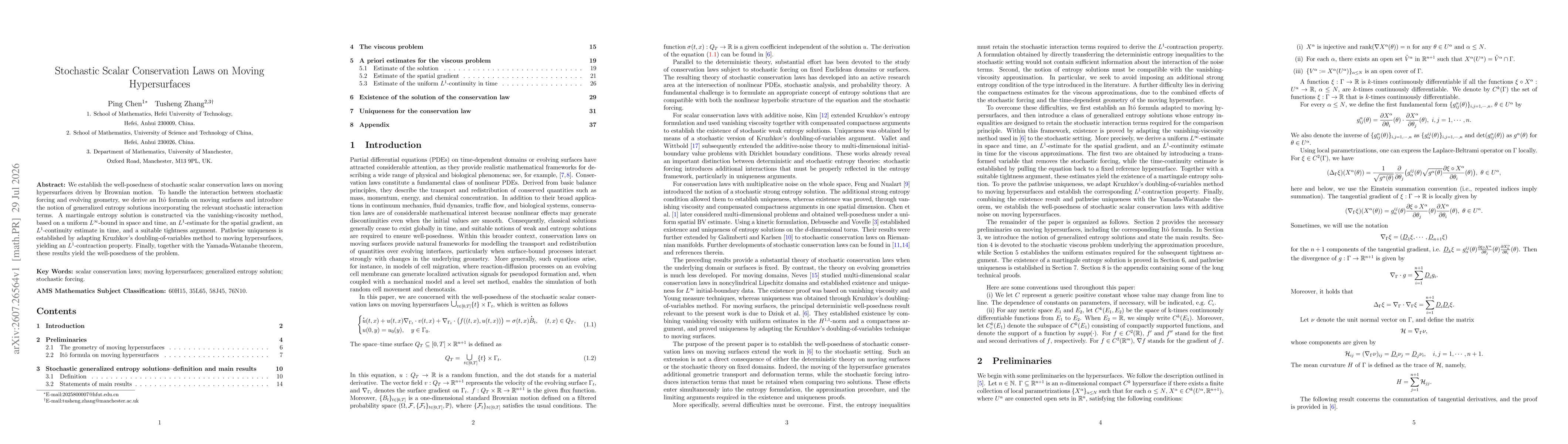 Thumbnail for Stochastic Scalar Conservation Laws on Moving Hypersurfaces