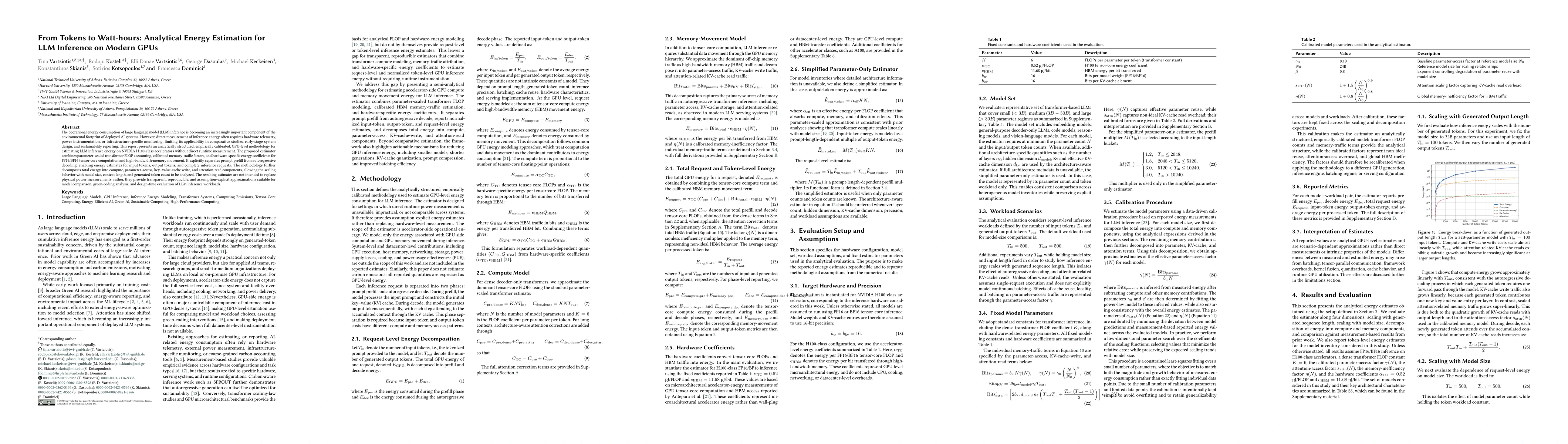 Thumbnail for From Tokens to Watt-hours: Analytical Energy Estimation for LLM Inference on Modern GPUs