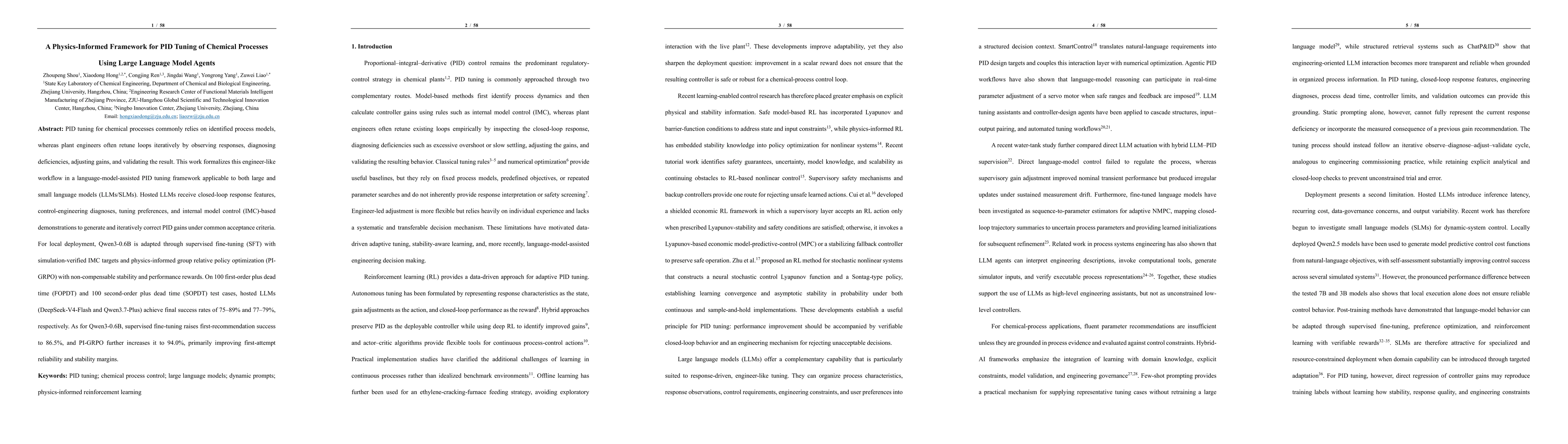 Thumbnail for A Physics-Informed Framework for PID Tuning of Chemical Processes Using Large Language Model Agents