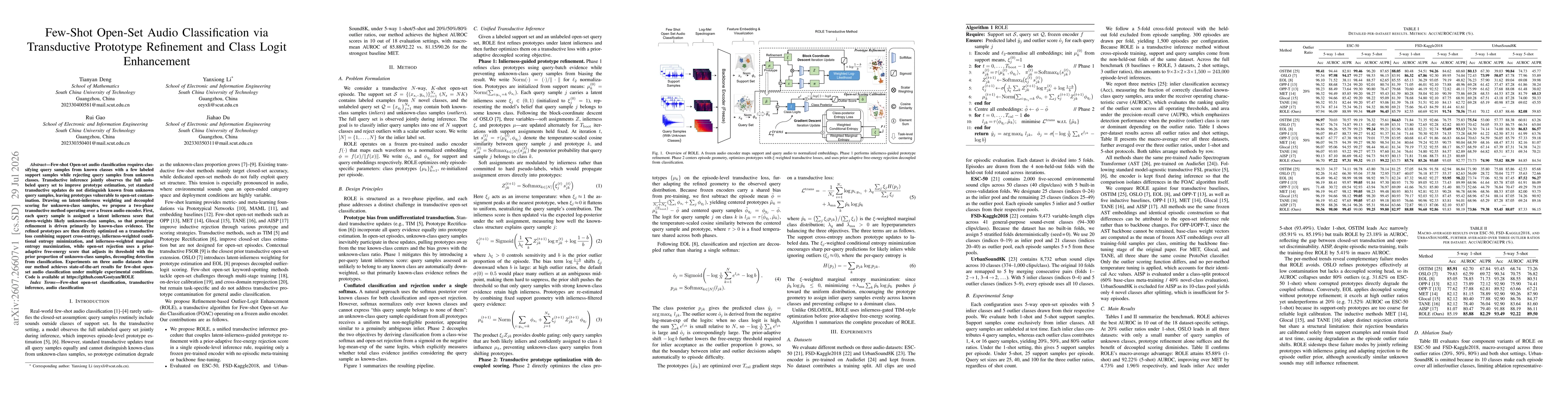 Thumbnail for Few-Shot Open-Set Audio Classification via Transductive Prototype Refinement and Class Logit Enhancement