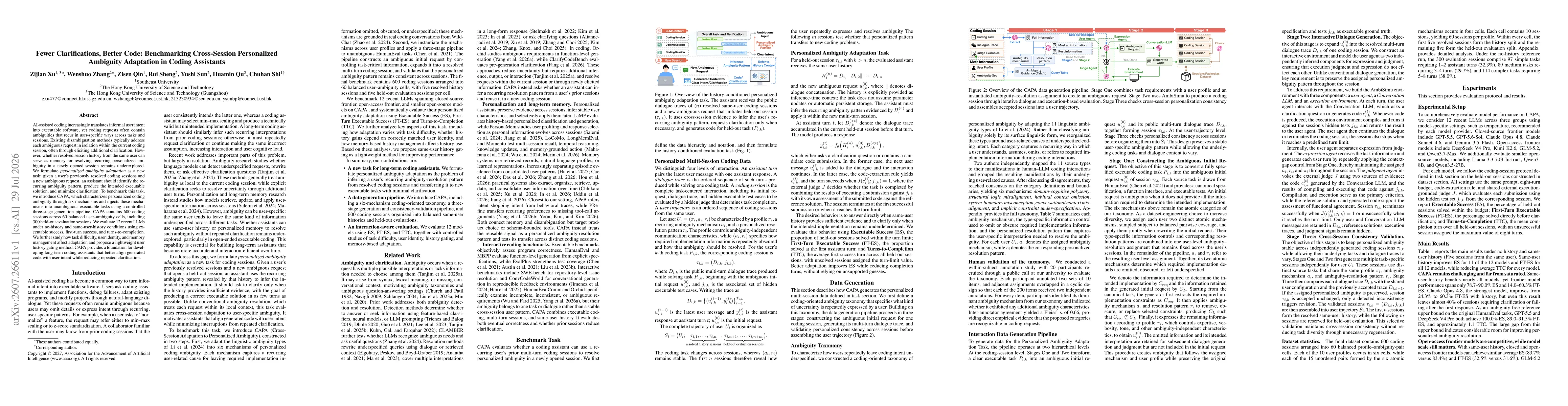 Thumbnail for Fewer Clarifications, Better Code: Benchmarking Cross-Session Personalized Ambiguity Adaptation in Coding Assistants