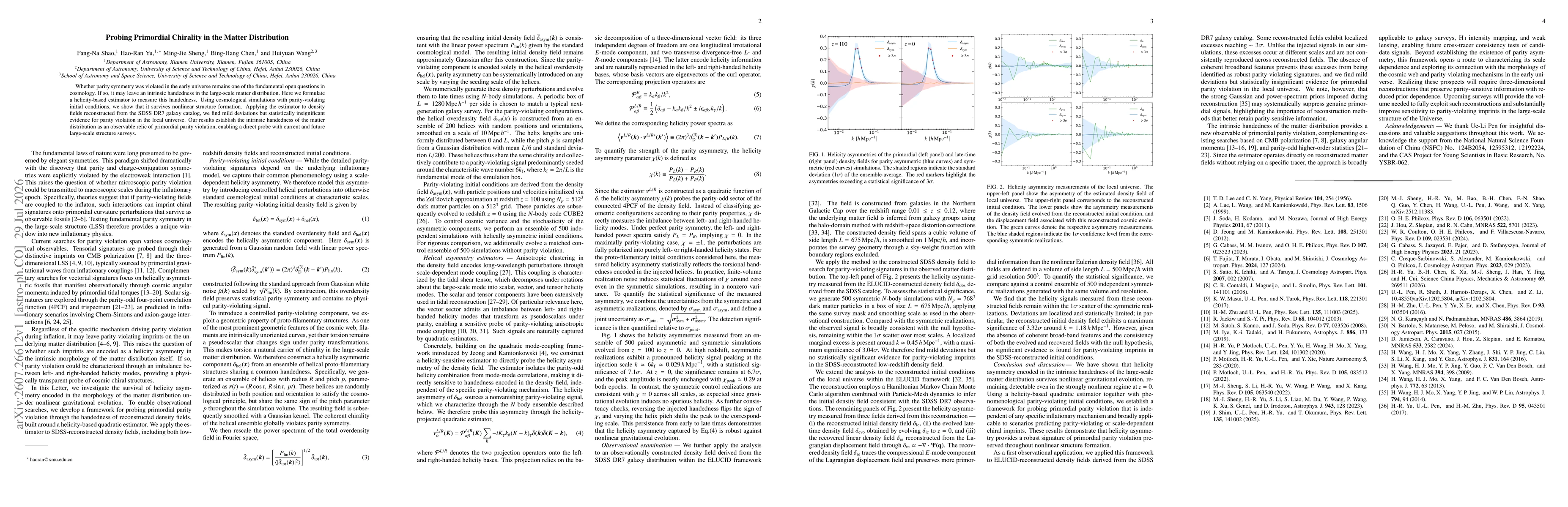 Thumbnail for Probing Primordial Chirality in the Matter Distribution