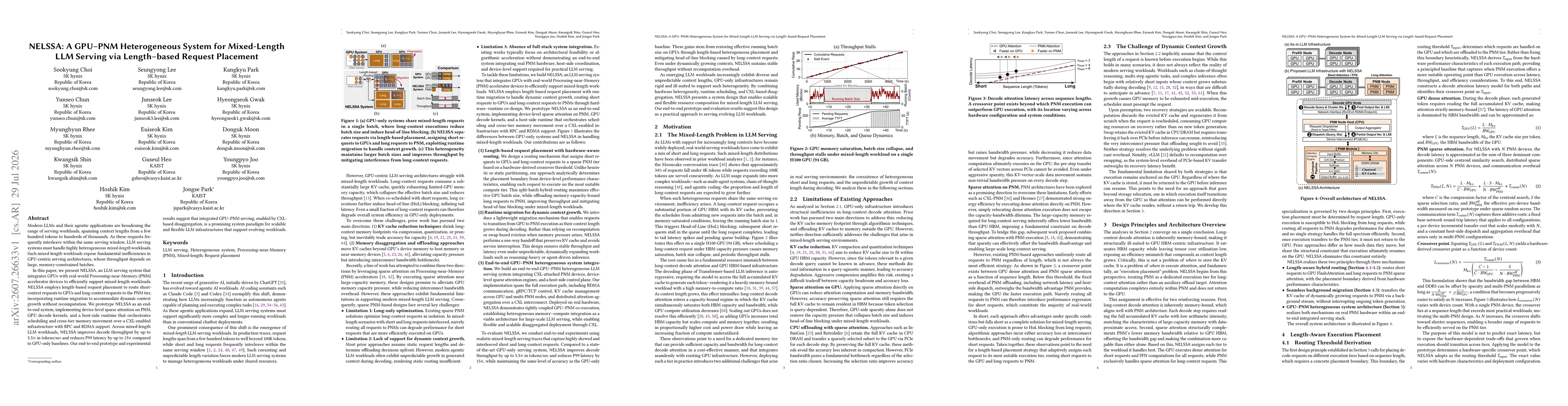 Thumbnail for NELSSA: A GPU-PNM Heterogeneous System for Mixed-Length LLM Serving via Length-based Request Placement