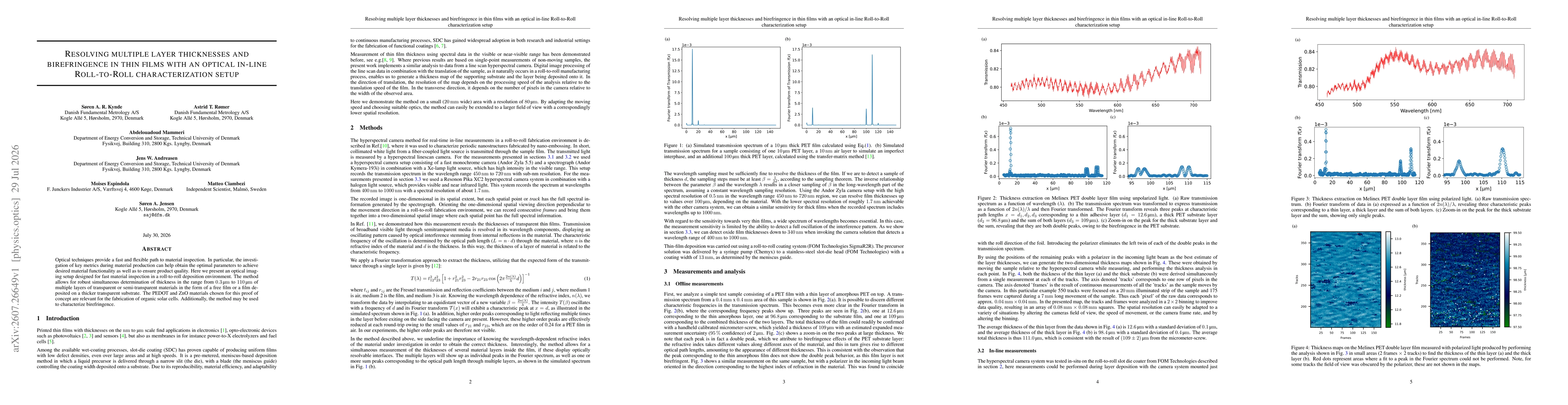 Thumbnail for Resolving multiple layer thicknesses and birefringence in thin films with an optical in-line Roll-to-Roll characterization setup