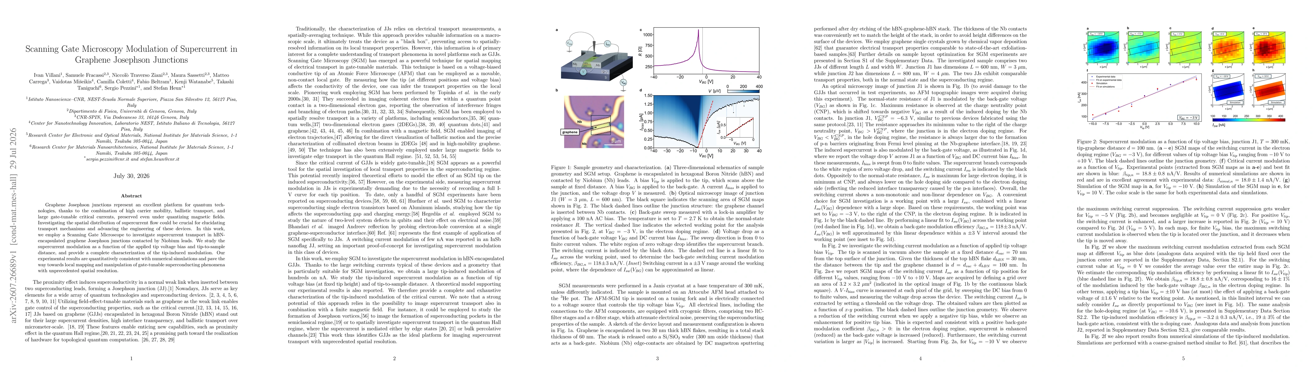 Thumbnail for Scanning Gate Microscopy Modulation of Supercurrent in Graphene Josephson Junctions